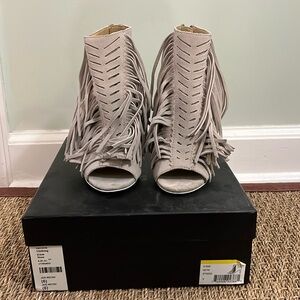 Joe’s jean’s fringe heels